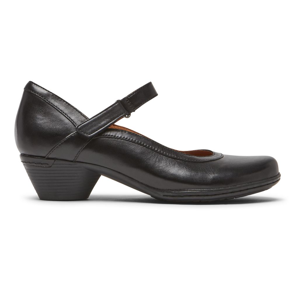 Rockport Women's Cobb Hill Laurel Mary Jane Pumps - Black - USA (1652CUTVR)